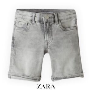 ZARA Kids | Gray | STRAIGHT FIT DENIM SHORTS